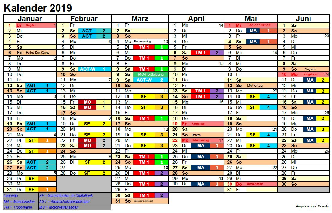 ausbildungskalender 2019 1 hj